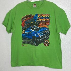 FRUIT of the LOOM Men’s Green 4 Wheel Jamboree Nationals Tour 2005 T Shirt XL